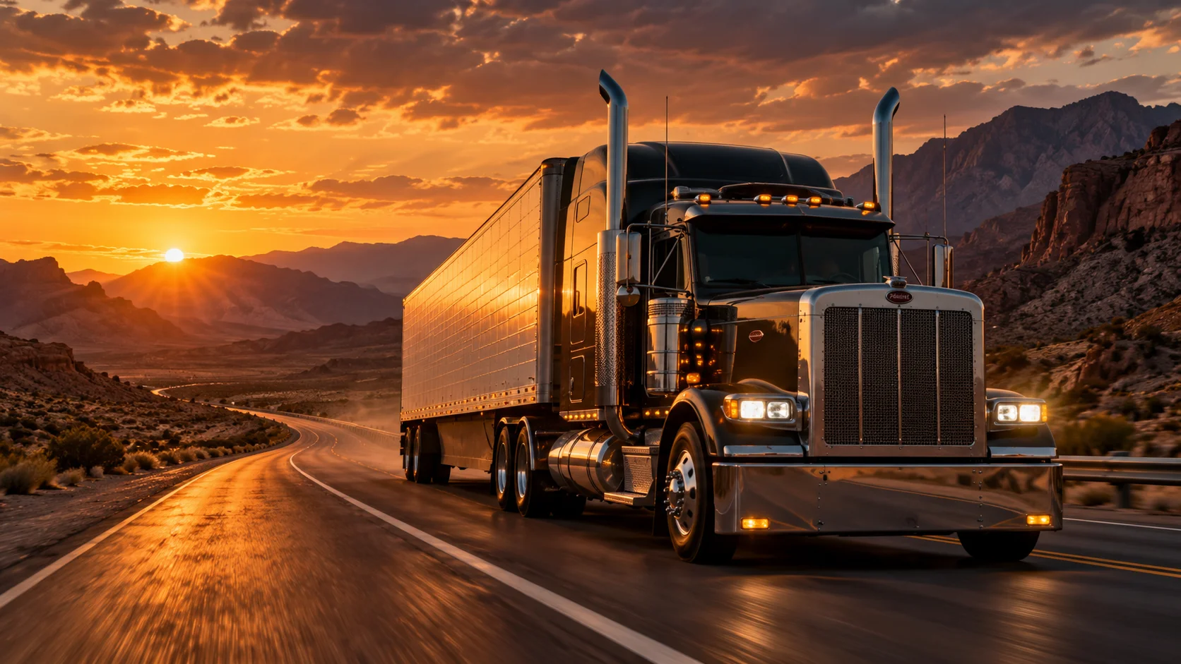 Camion américain sur la route
